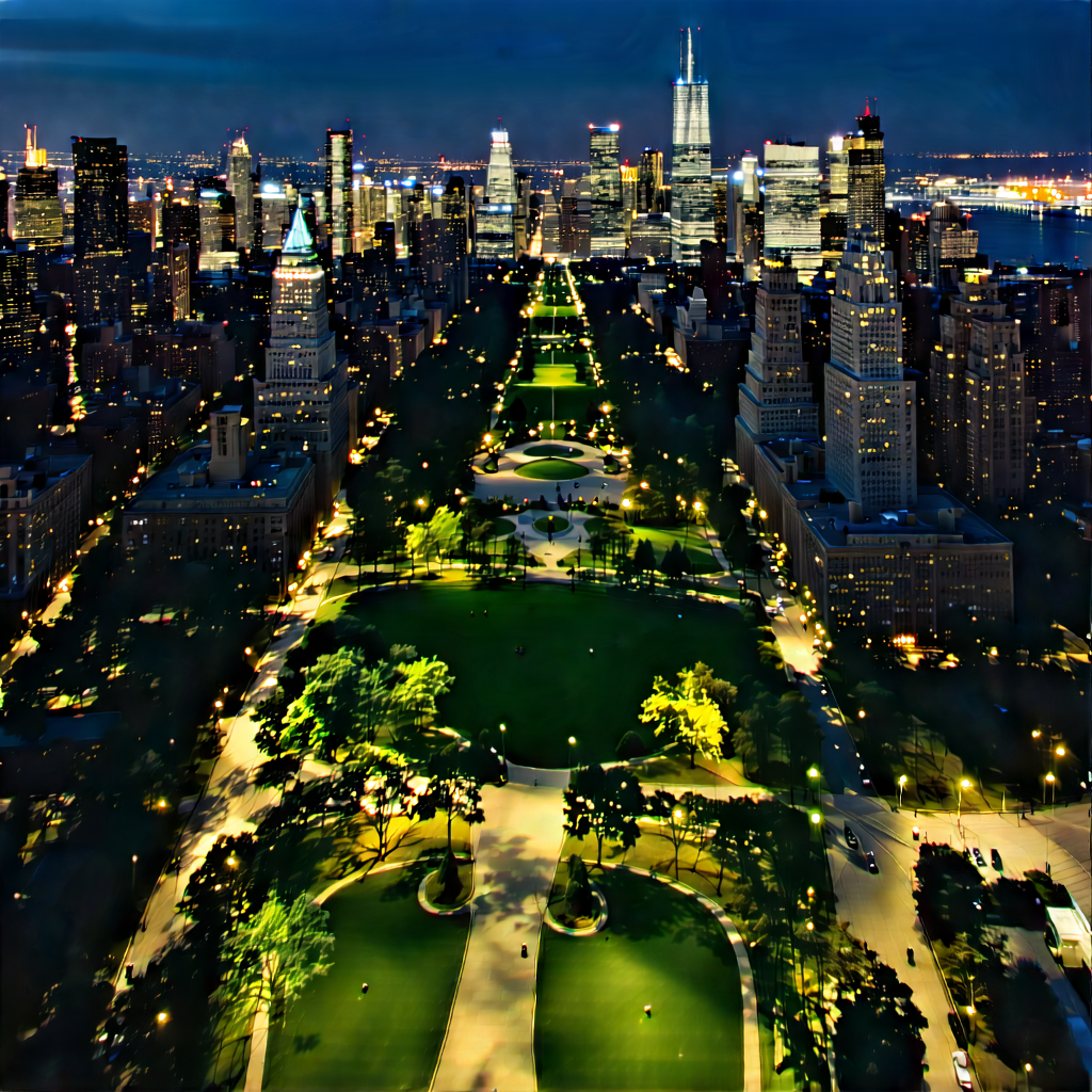 Urban Commercial Photography: Aerial view of central park