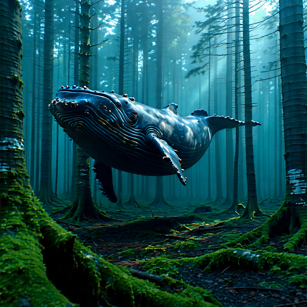 Nature Professional Photography: Whale In Forest Environment With Image, Large