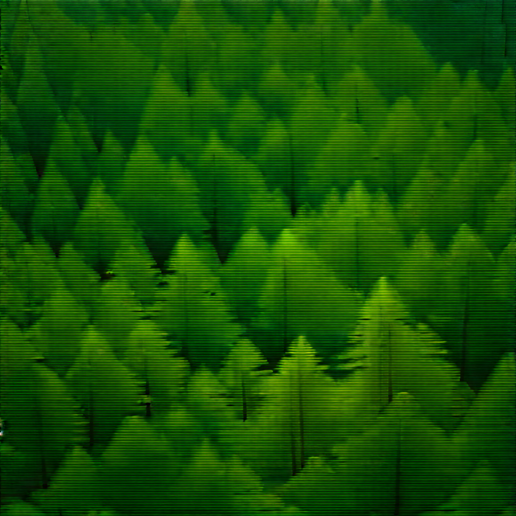 Nature Blueprint Style: Aerial view of forest canopy