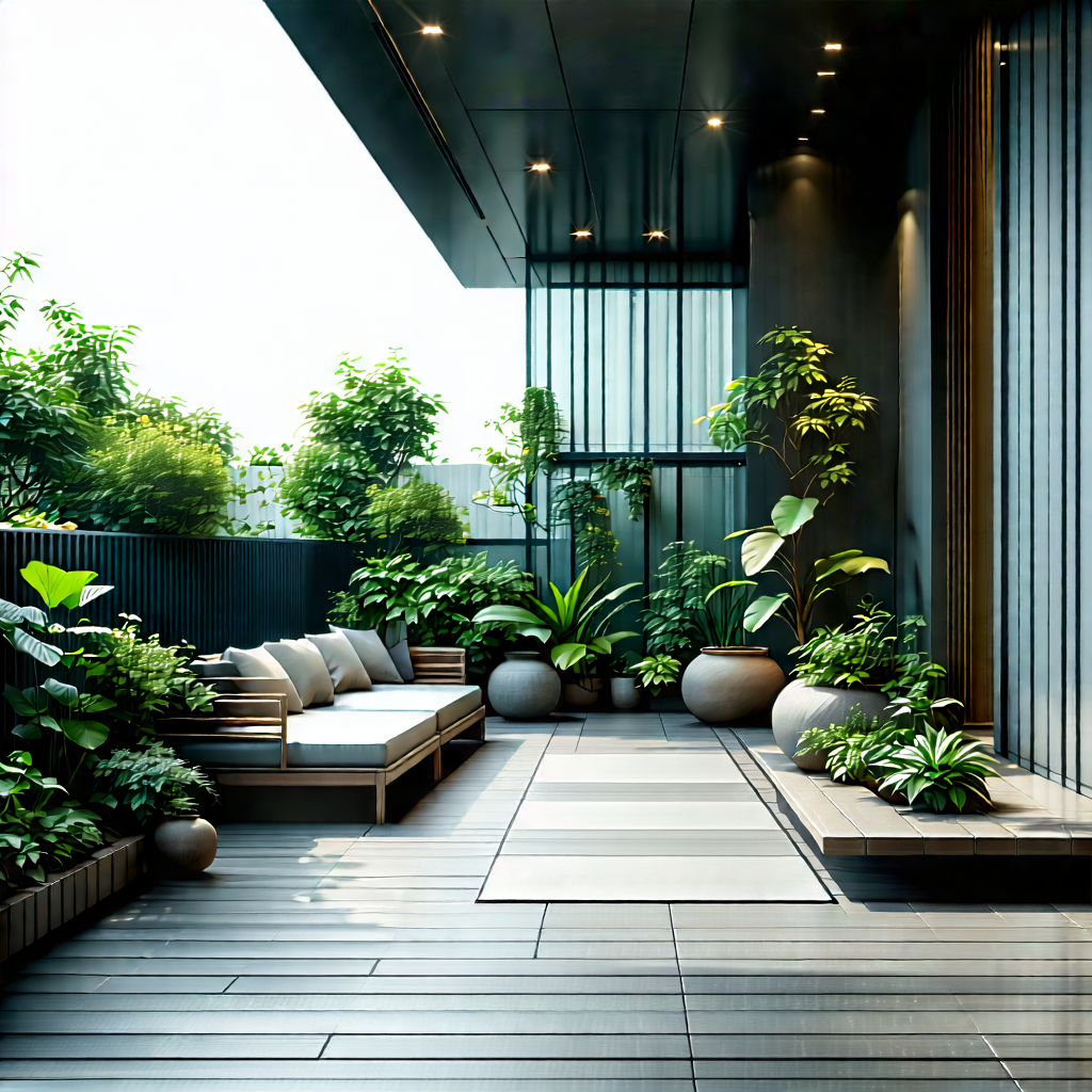 Lifestyle Advertising Photography: Balcony Garden With Minimalist Decor With Beautifully Designed