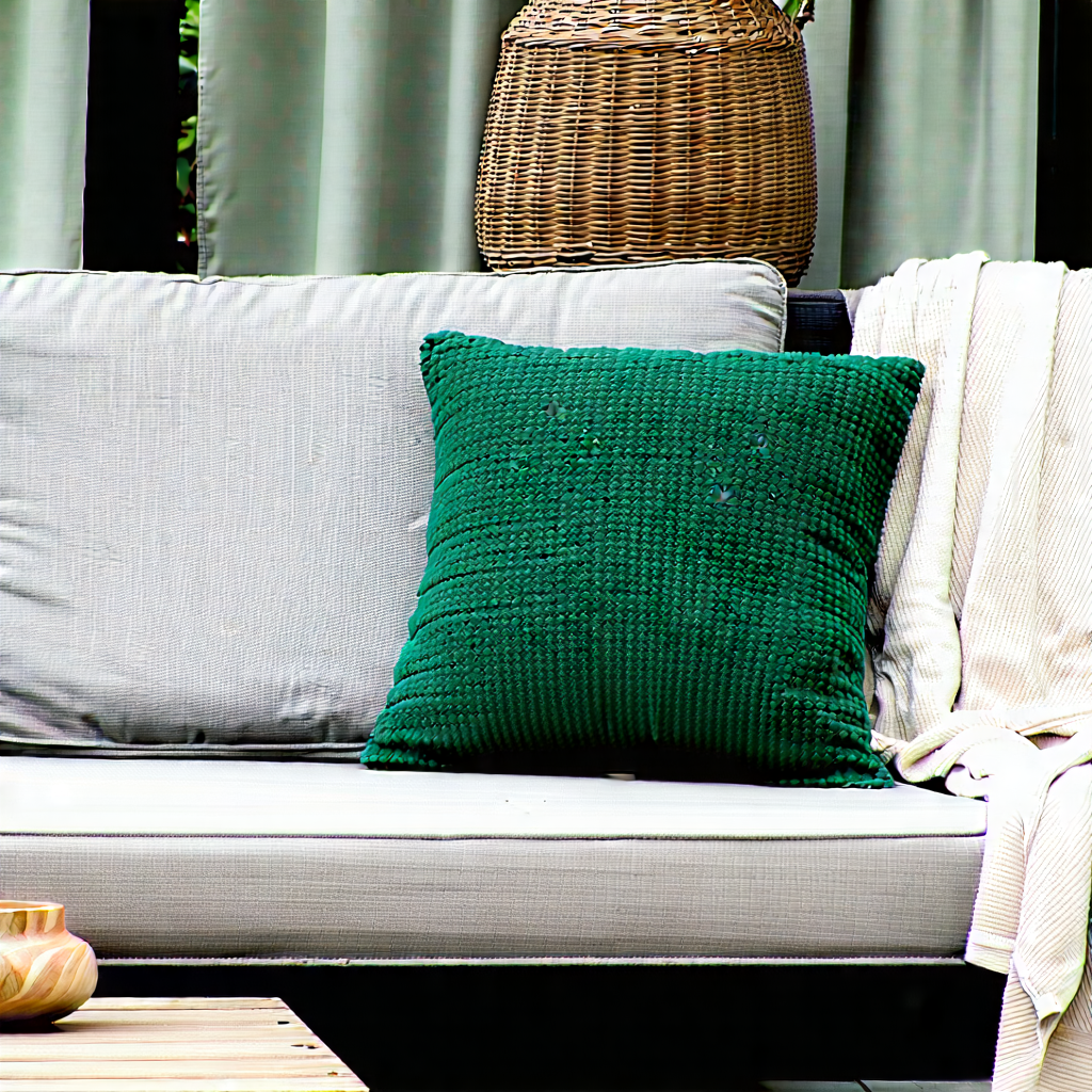 Lifestyle Advertising Photography: Balcony Garden With Comfortable Textiles With Cozy Living