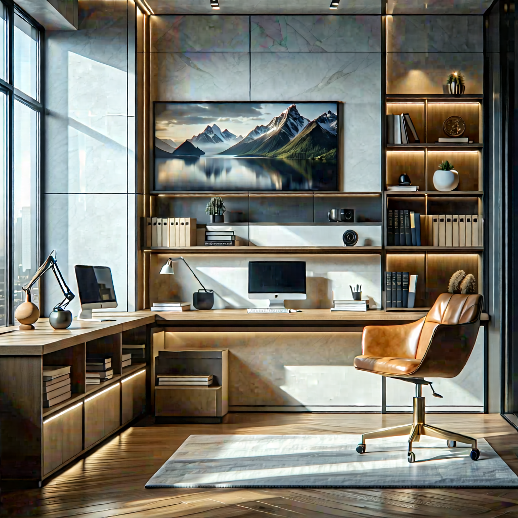 Lifestyle Advertising Photography: Home office with organized space