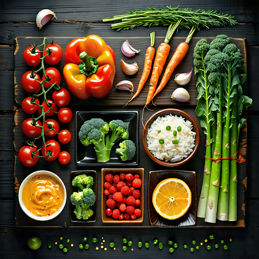 Lifestyle Unreal Engine: Farm-to-table meal prepared with (vibrant:1.11) colors