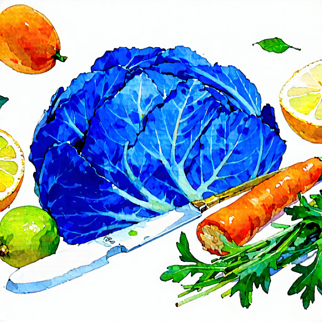 Lifestyle Gouache Painting: Fresh Salad Prepared With Seasonal Produce With Image, There