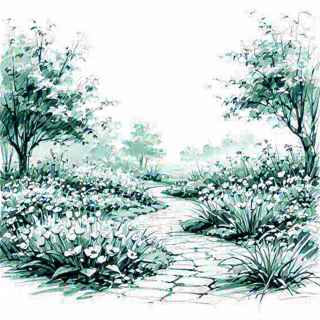 Lifestyle Pencil Sketch: Spring Gardening During Summer With Image, There