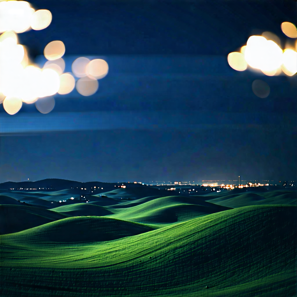 Nature Cinema 4D: Rolling hills during night