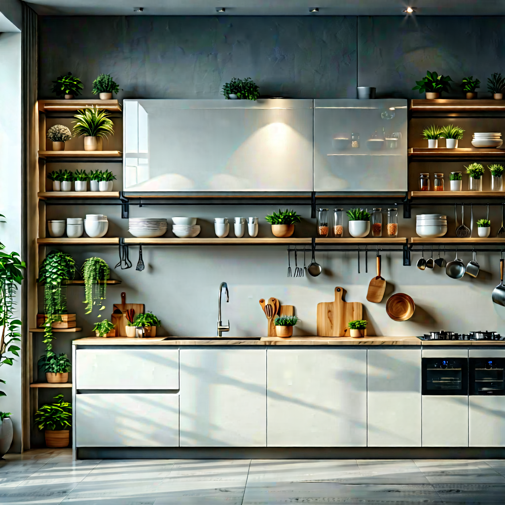 Lifestyle Advertising Photography: Modern kitchen with organized space