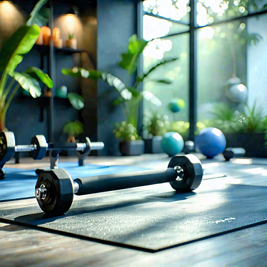 Lifestyle Minimalist Design: Wellness scene with fitness equipment