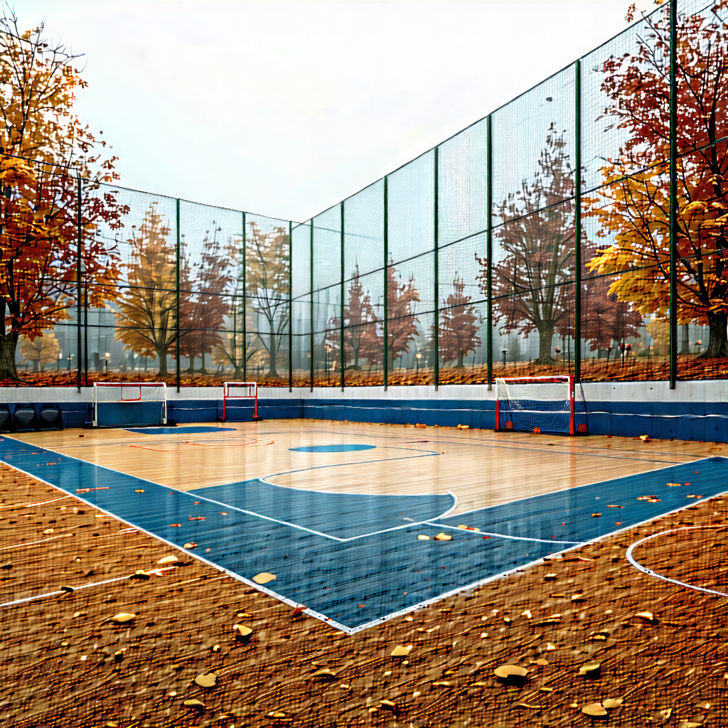 Lifestyle Architectural Photography: Winter Sports During Autumn With Painting Basketball