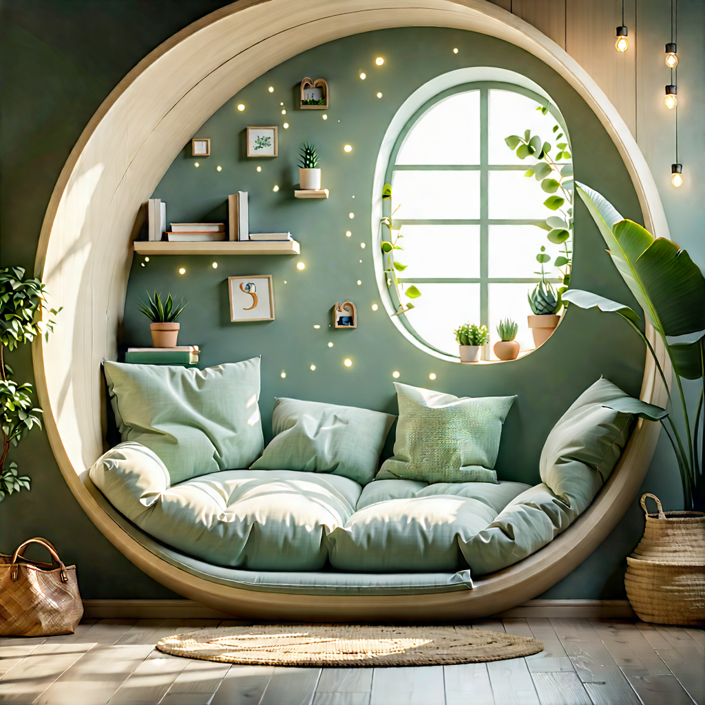 Lifestyle 3d Render: Reading Nook With Minimalist Decor With Image, There