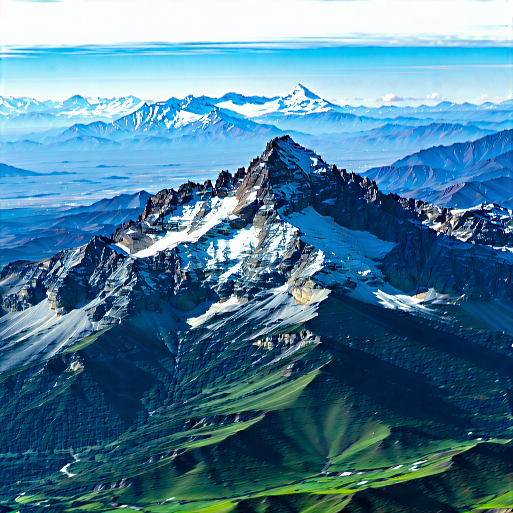 Nature Digital Art: Aerial view of mountain range