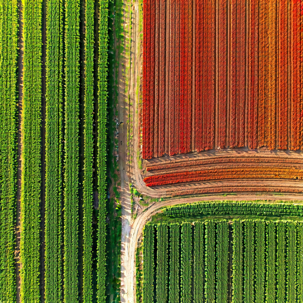 Nature Product Photography: Aerial view of agricultural fields