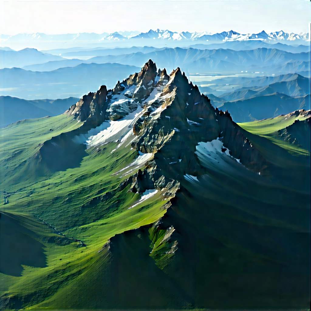 Nature Blender Artwork: Aerial View Of Mountain Range With Majestic Mountain