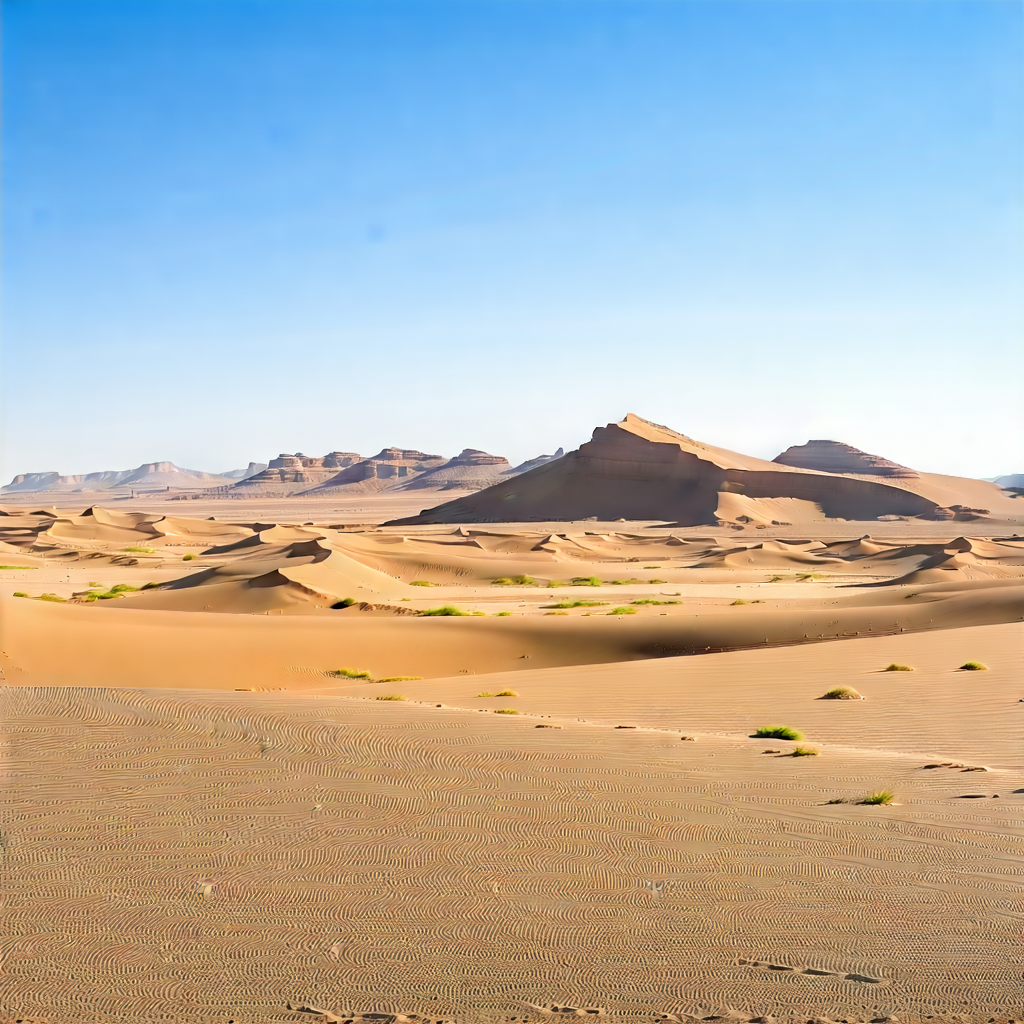 Nature Editorial Photography: Clear Sky Over Desert With Vast Desert