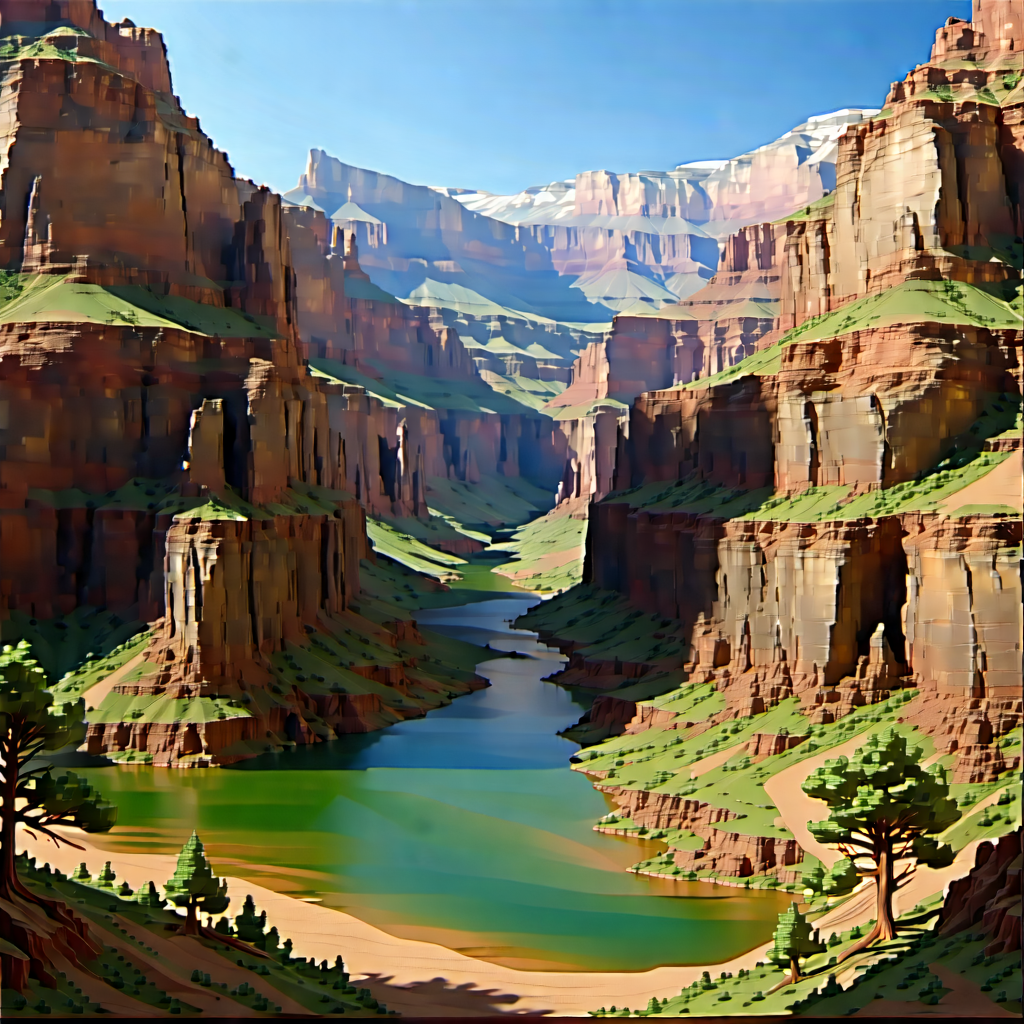 Nature Etching: Canyon During Midday With Painting Beautiful
