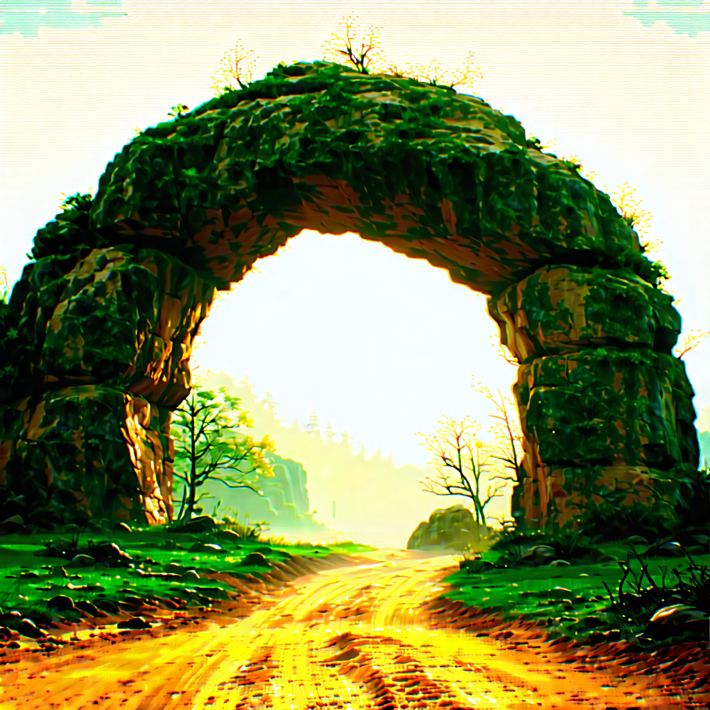 Nature Advertising Photography: Natural Arch In Spring Bloom With Image, There