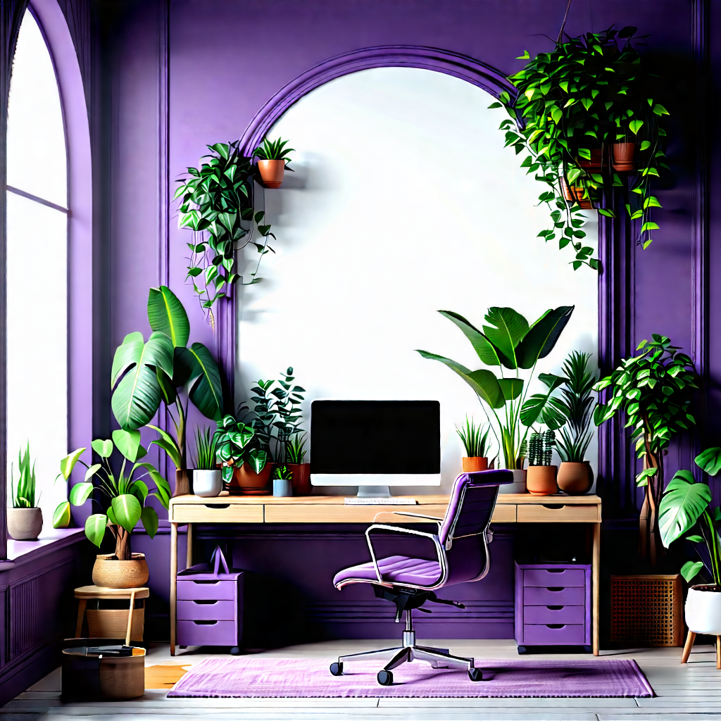 Lifestyle Stock Photography: Home office with plants and natural elements