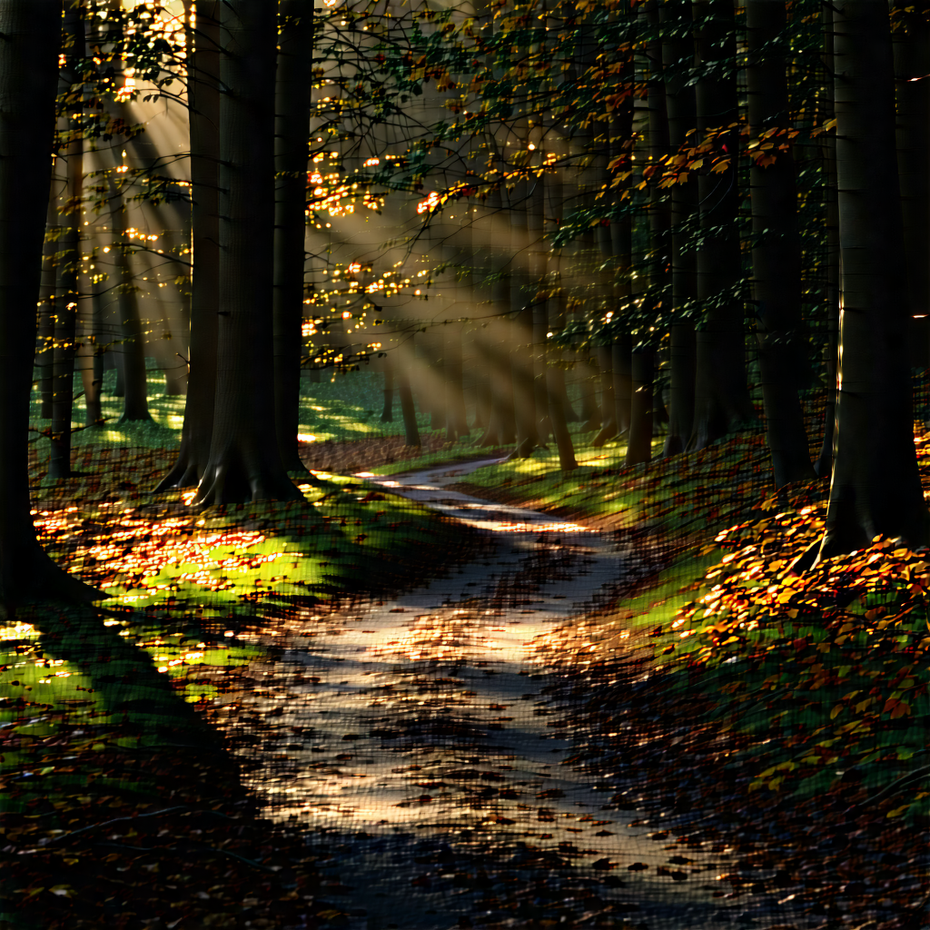 Nature Cinema 4d: Path Through Autumn Woodland With Serene Forest