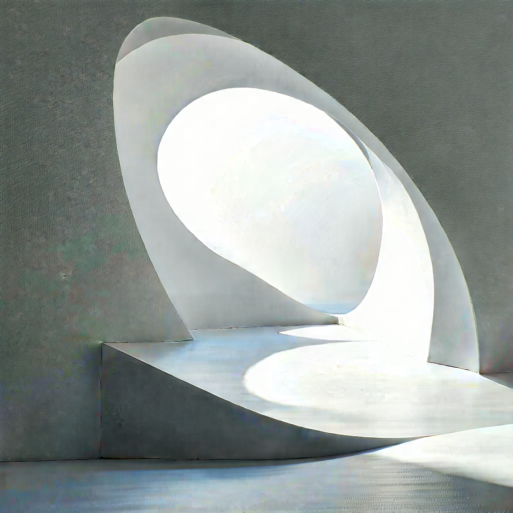 Abstract Minimalist Design: Contraction Captured In Abstract Form With Large, White,