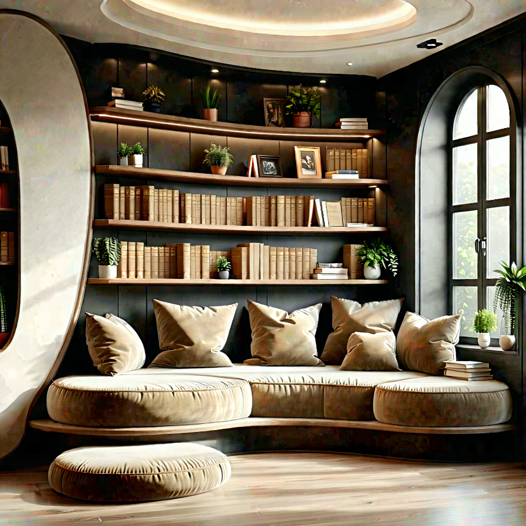 Lifestyle Octane Render: Reading Nook With Organized Space With Image, There