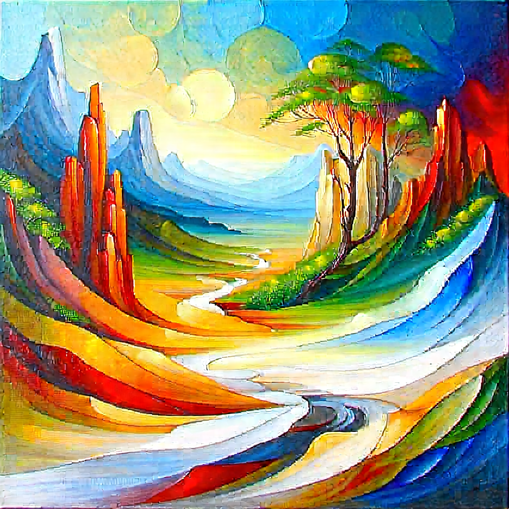 Abstract Oil Painting: Expansion captured in abstract form