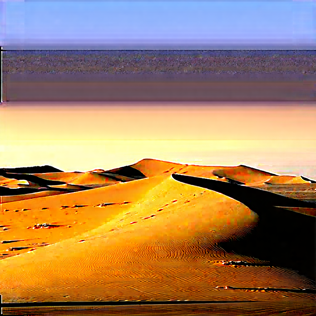 Nature Commercial Photography: Desert Landscape During Sunrise With Sandy Desert