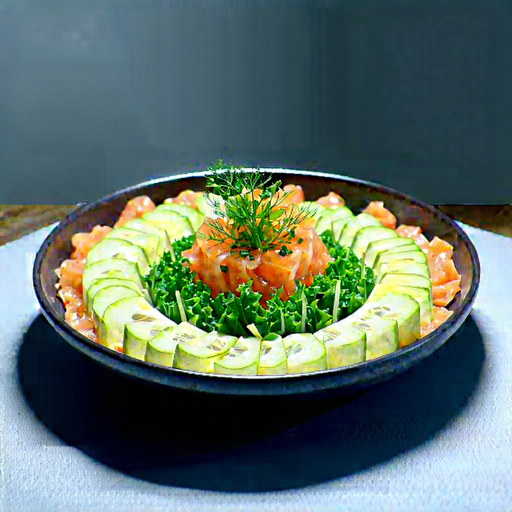 Lifestyle Digital Art: Plant-based Dish Prepared With Organic Components With Large Bowl