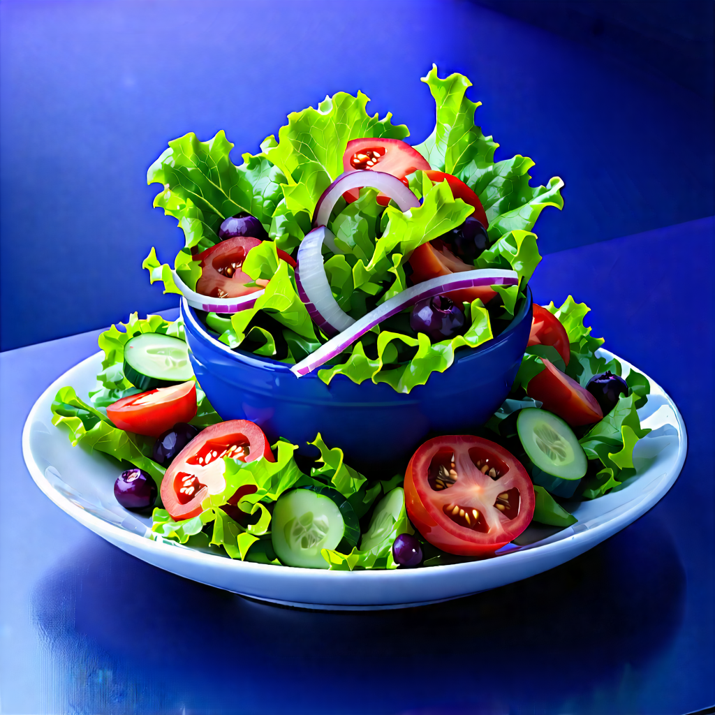 Lifestyle Isometric Design: Fresh Salad Prepared With Seasonal Produce With Large Bowl