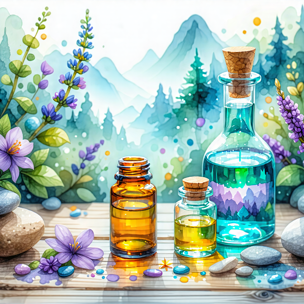 Lifestyle Watercolor Painting: Wellness Scene With Aromatherapy With Image, There