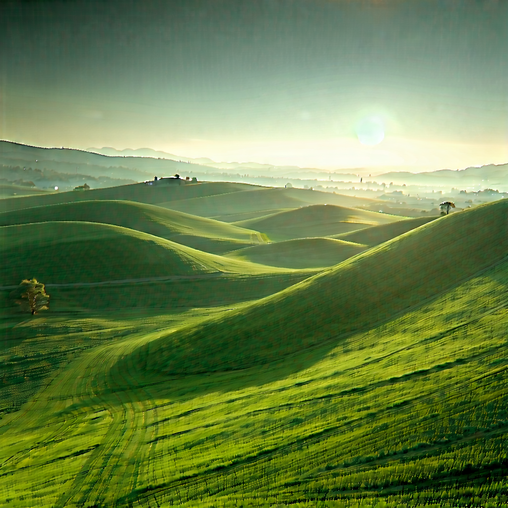Nature Product Photography: Rolling hills during sunrise