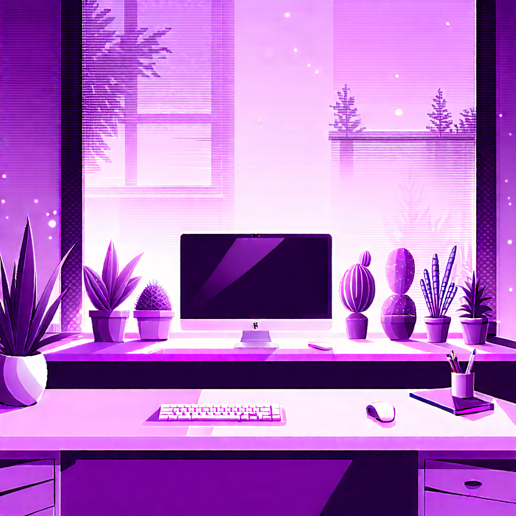 Lifestyle Vector Art: Home Office With Plants And Natural Elements With Image, There