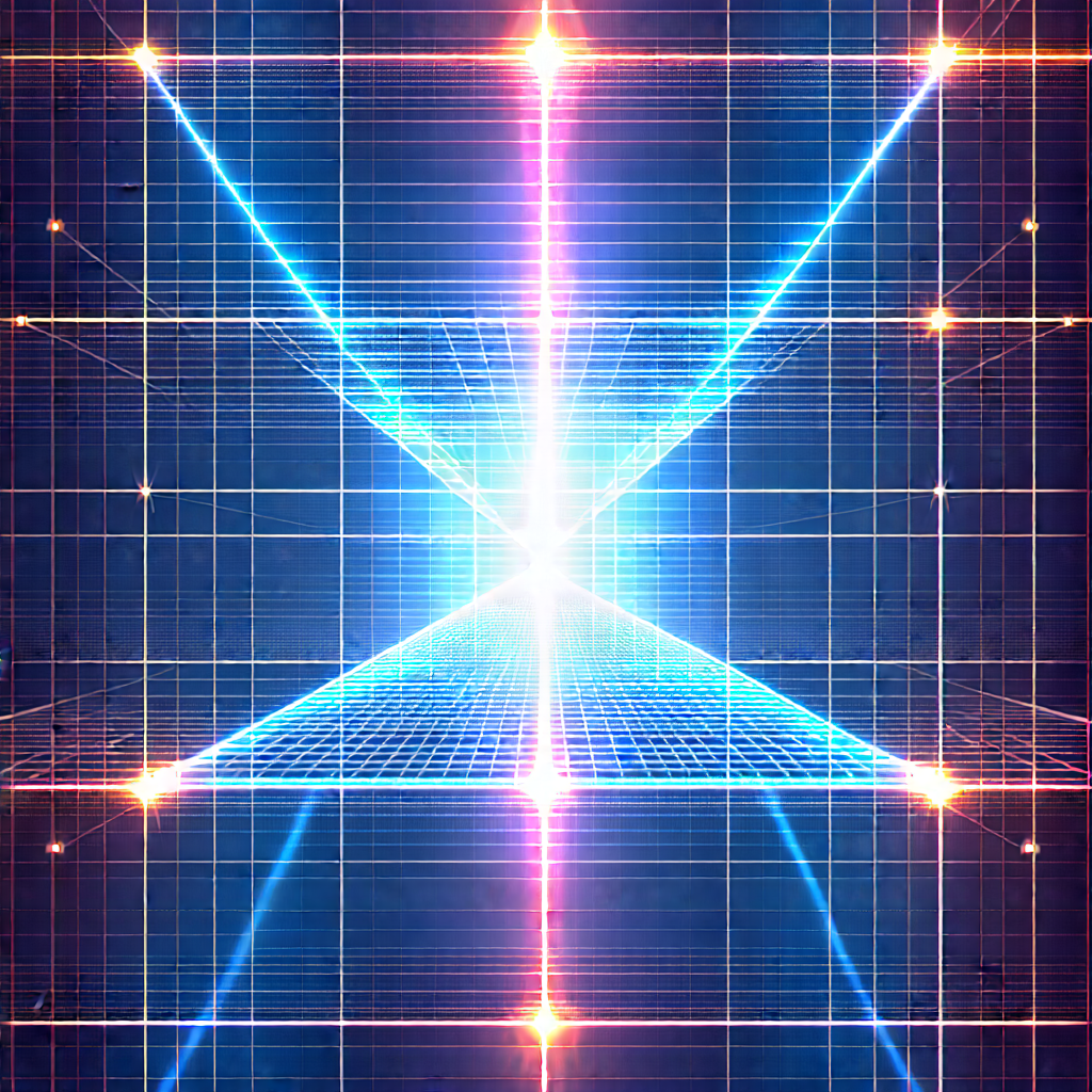 Abstract Technical Illustration: Grid system with prismatic light