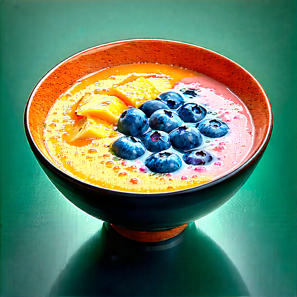 Lifestyle Advertising Photography: Smoothie Bowl Prepared With Artistic Presentation With Bowl Filled