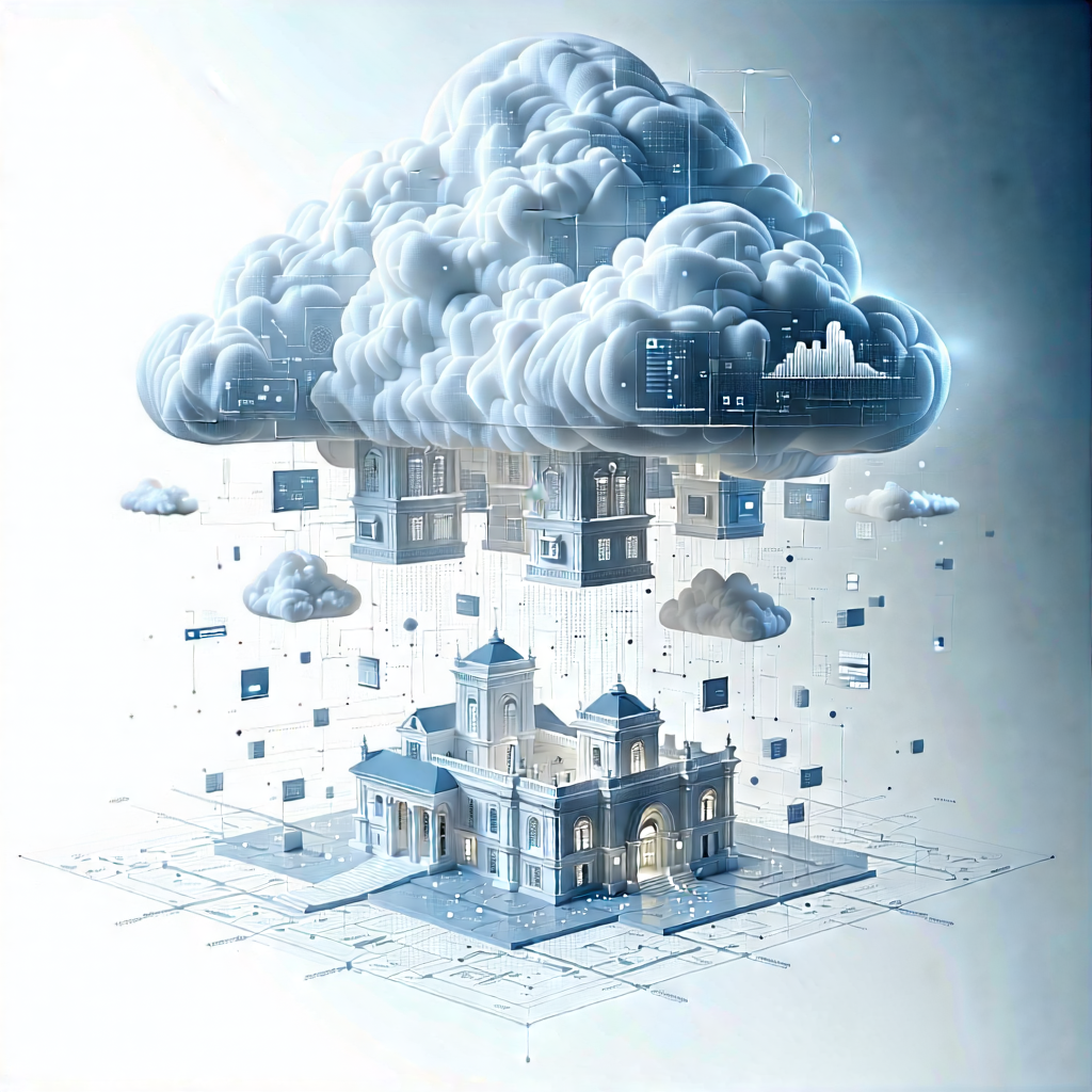 Tech Technical Illustration: Cloud Computing Visualization With Image, There
