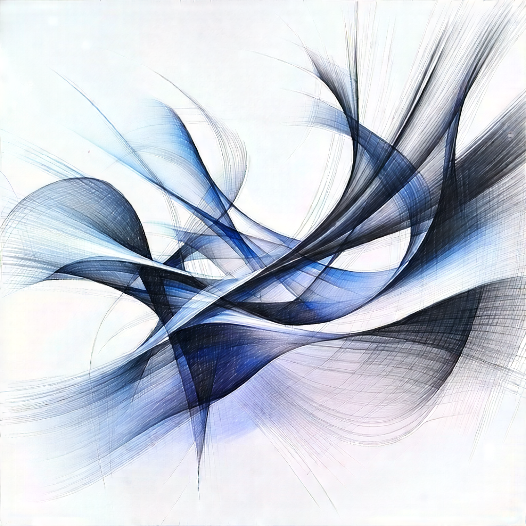Abstract Pencil Sketch: Fluid dynamics captured in abstract form