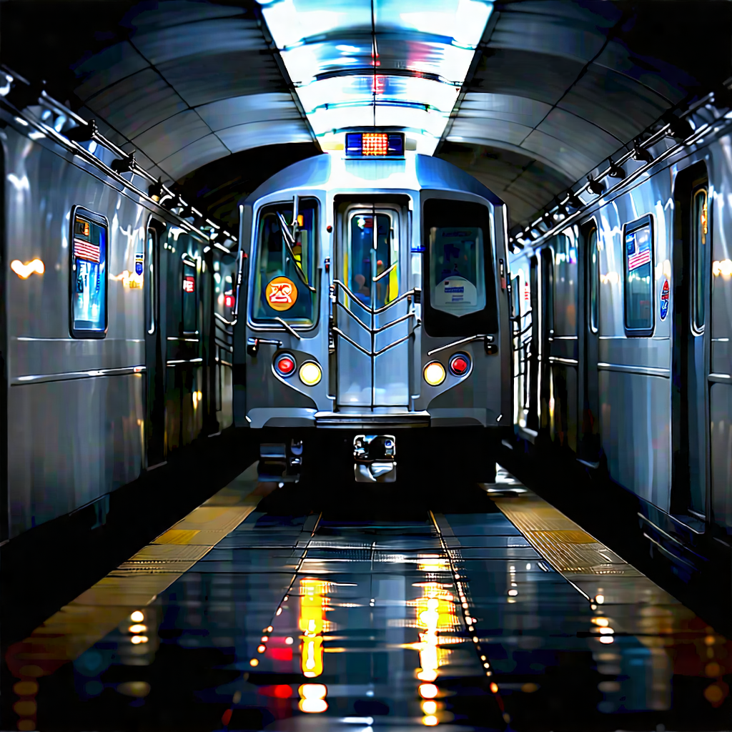 Urban Matte Painting: (city:1.41) subway in arts district