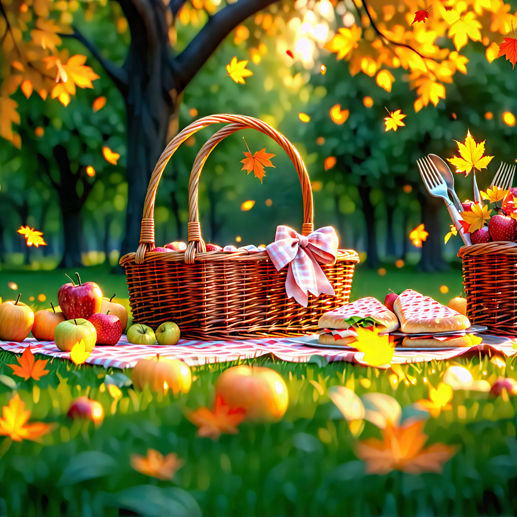 Lifestyle Octane Render: Summer Picnic During Autumn With Image, There