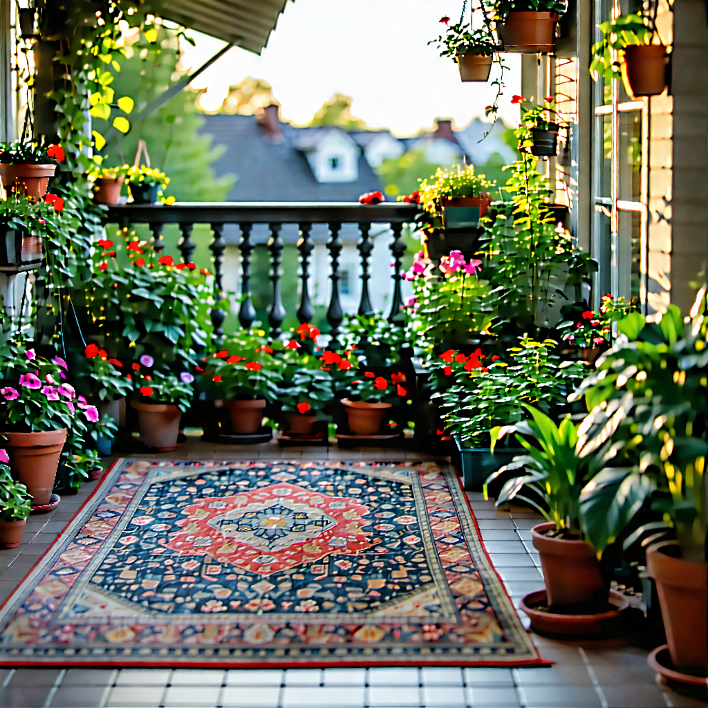 Lifestyle Long Exposure Photography: Balcony Garden With Plants And Natural Elements With Beautifully Decorated