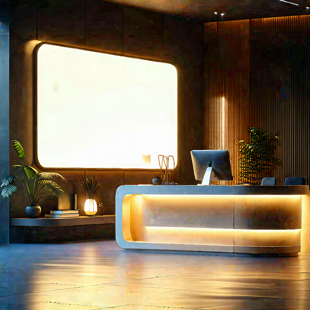 Lifestyle Advertising Photography: Home Office With Warm Lighting With Image, There