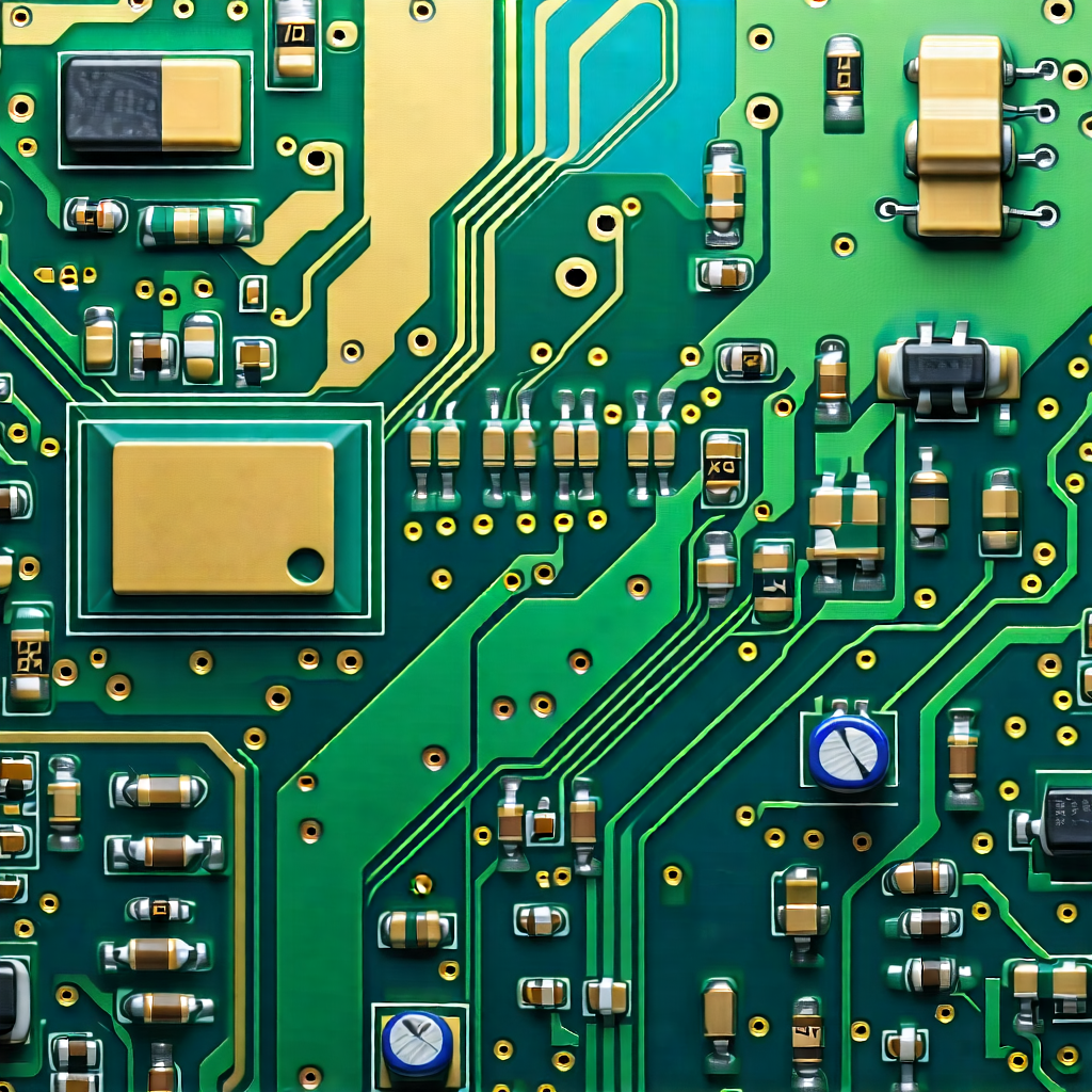 Tech Gouache Painting: Close-up of electronic circuit