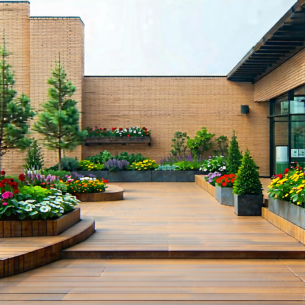 Urban Stock Photography: Rooftop Garden With Shopping With Beautiful Garden