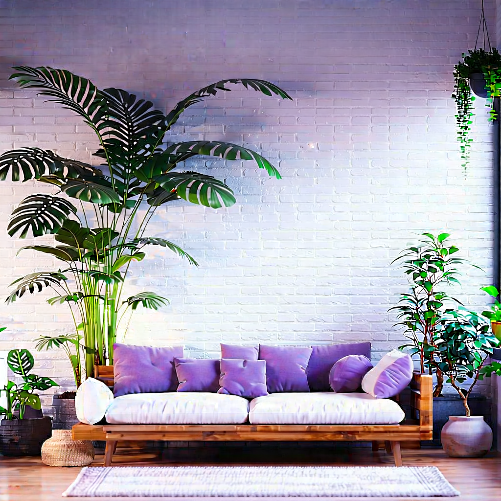 Lifestyle Minimalist Design: Cozy living room with plants and natural elements
