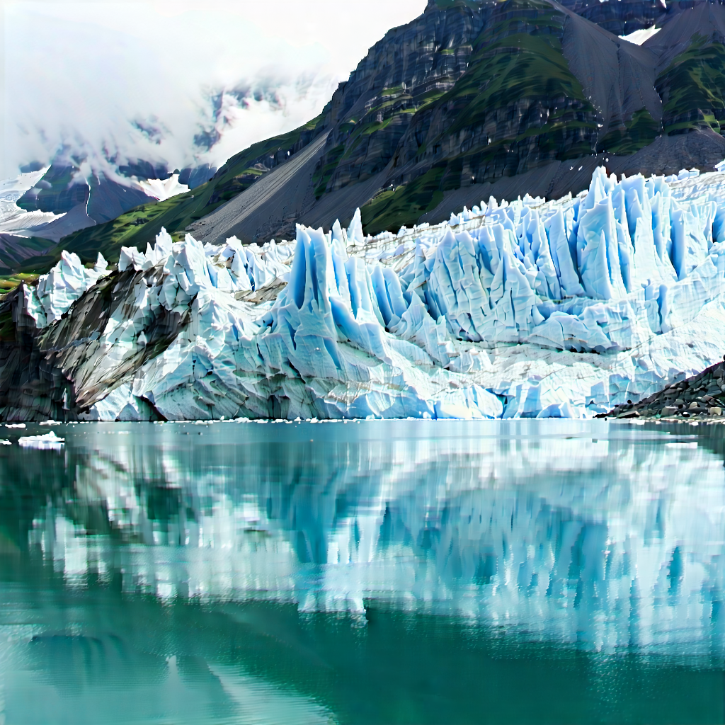 Nature Long Exposure Photography: Glacier In Summer With Large Glacier
