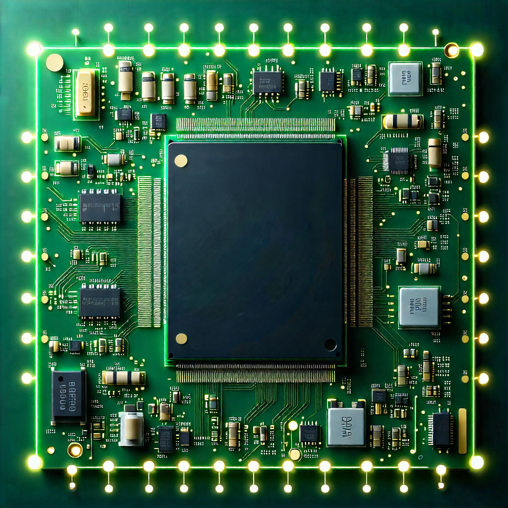 Tech Product Photography: Circuit board with digital particles