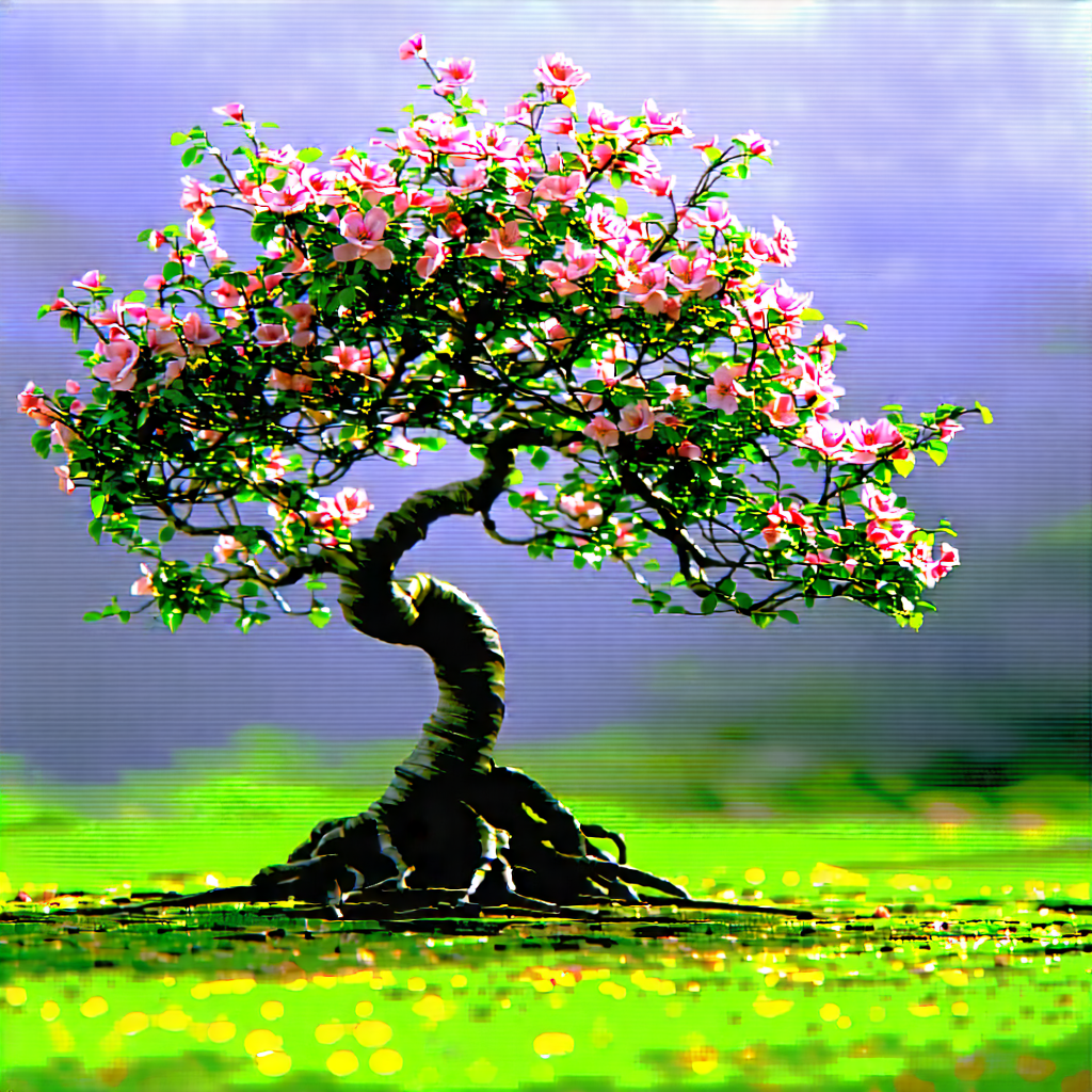 Nature Product Photography: (ancient:1.49) (tree:1.39) In Spring Bloom With Small Tree