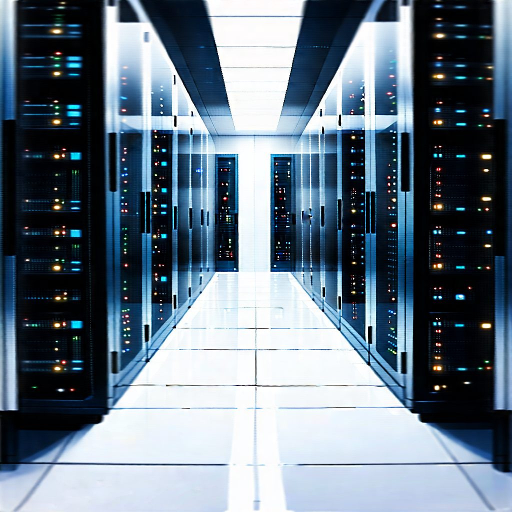 Tech Watercolor Painting: (futuristic:1.12) server room