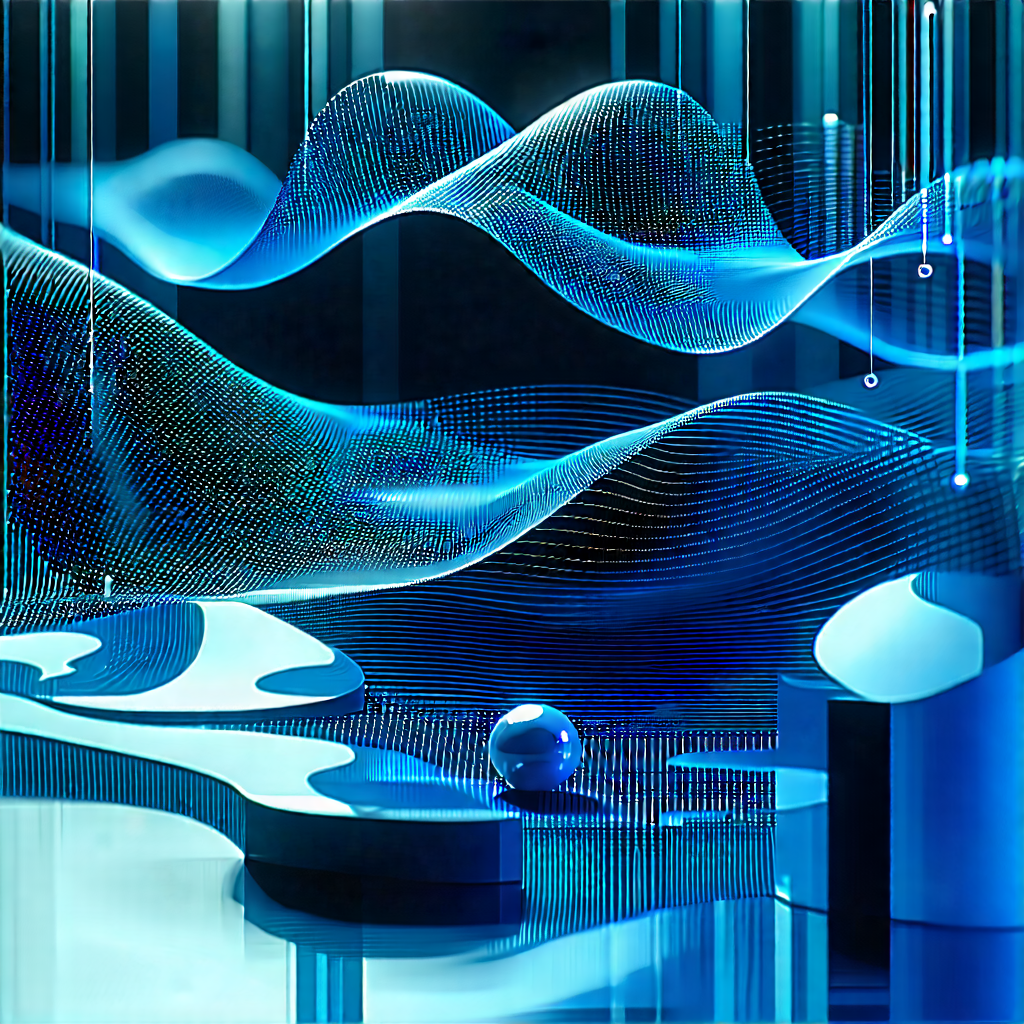 Tech Advertising Photography: Machine Learning Visualization With Blue White
