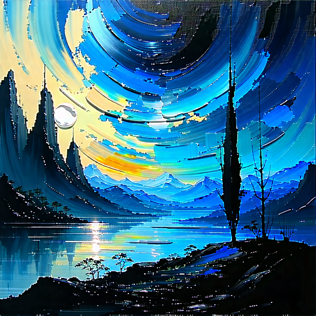 Tech Acrylic Painting: Smartphone with digital artwork