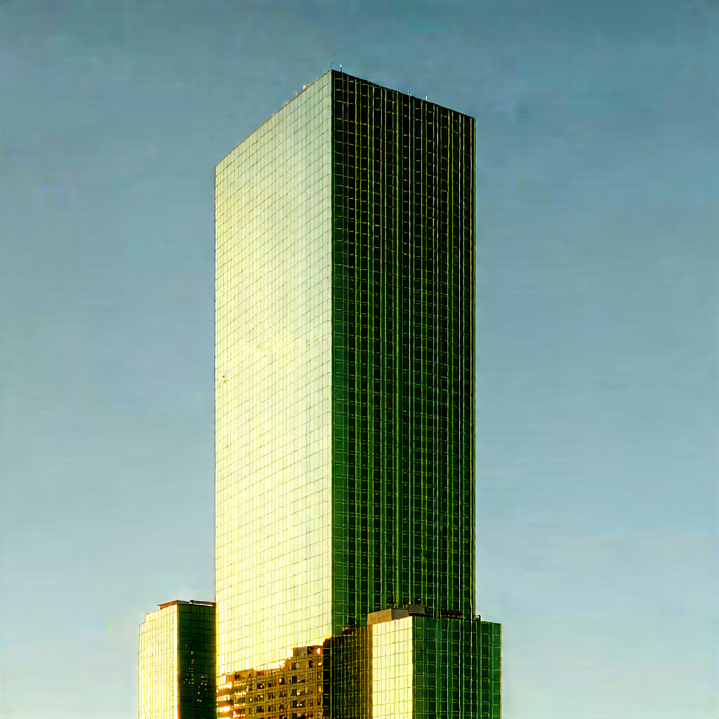 Urban Vector Art: Skyscraper With Reflective Glass With Tall Building