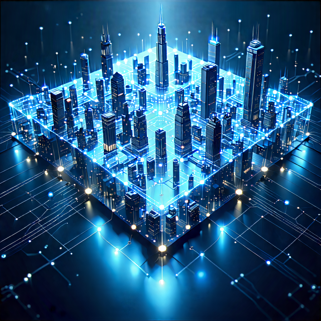 Tech Drone Photography: Blockchain Network Visualization With Large, Three-dimensional